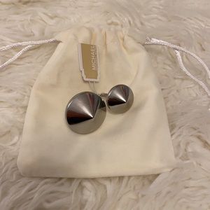 Micheal kors silver double pyramid ring